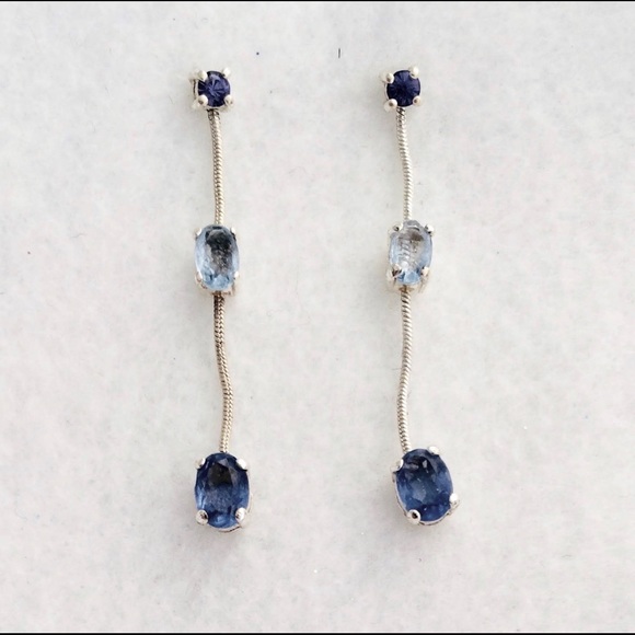 Three-Stone Sterling Earrings - Picture 5 of 8